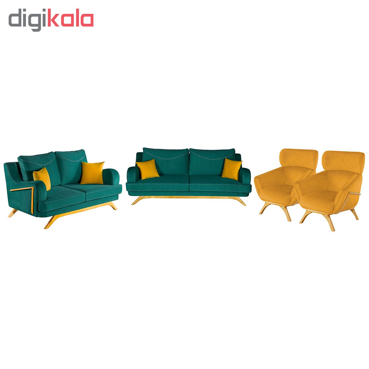 مبل راحتی هفت نفره چشمه نور کد MA-403.CR-BLGR-YL