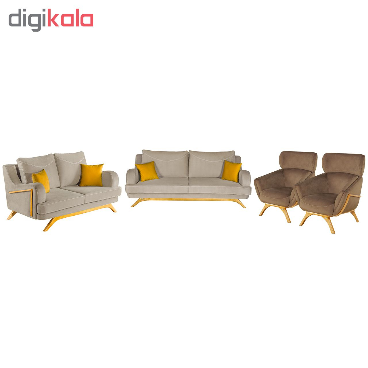 مبل راحتی هفت نفره چشمه نور کد MA-403.CR-CR-BR