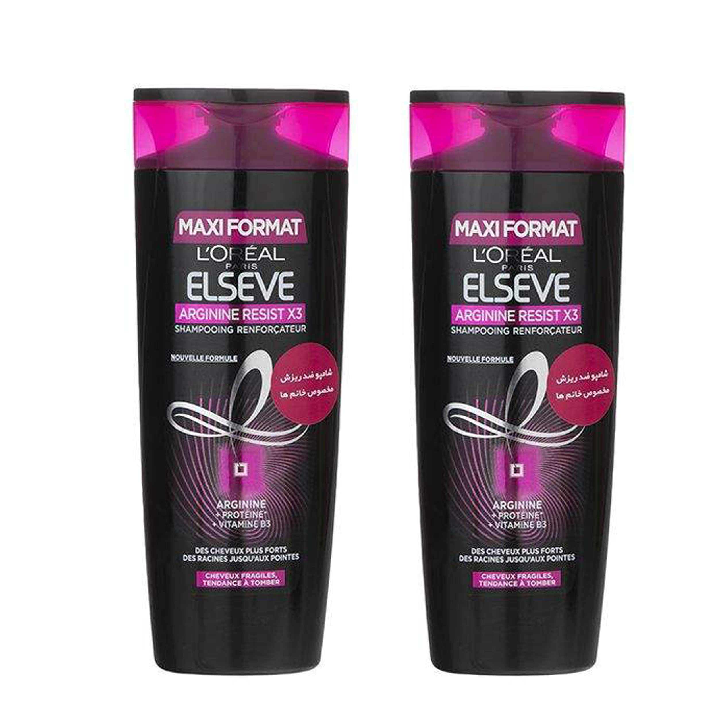 شامپو مو لورآل سری Elseve مدل Arginine Resist X3 حجم 400 میلی لیتر مجموعه 2 عددی