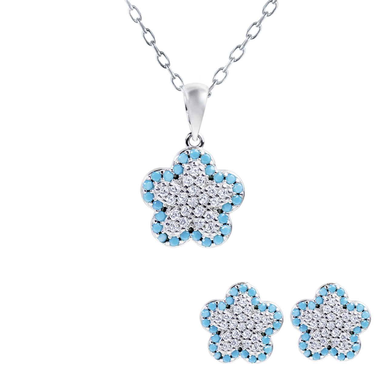 نیم ست نقره زنانه اقلیمه کد NN393