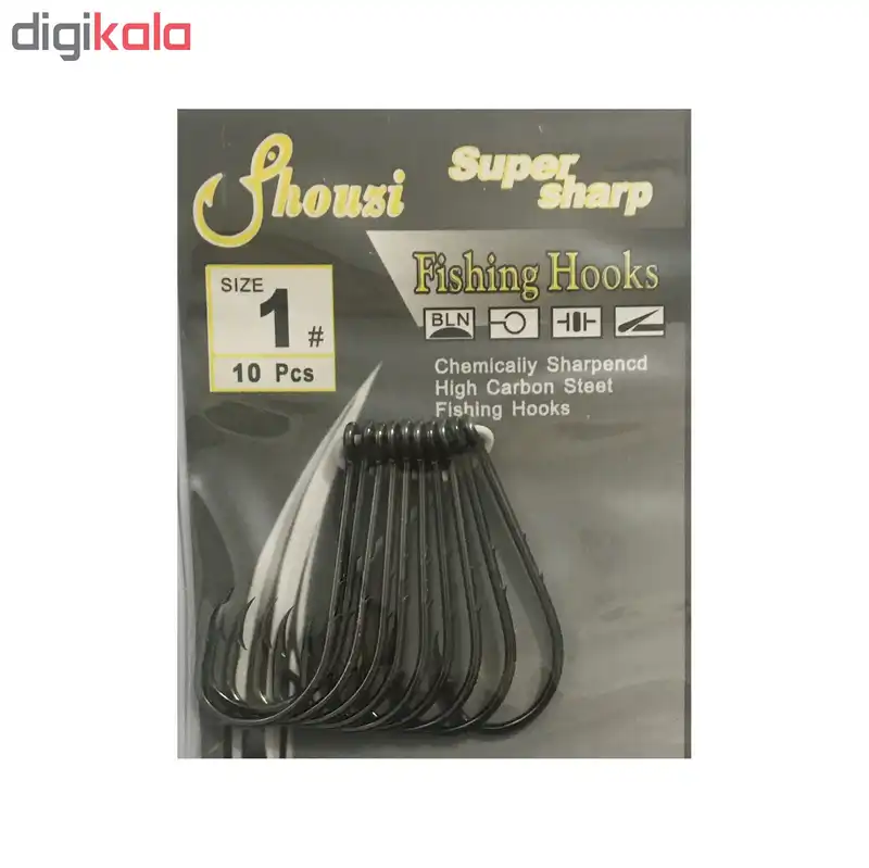 قلاب ماهیگیری شوزی کد 27 سایز 1 بسته 10 عددی