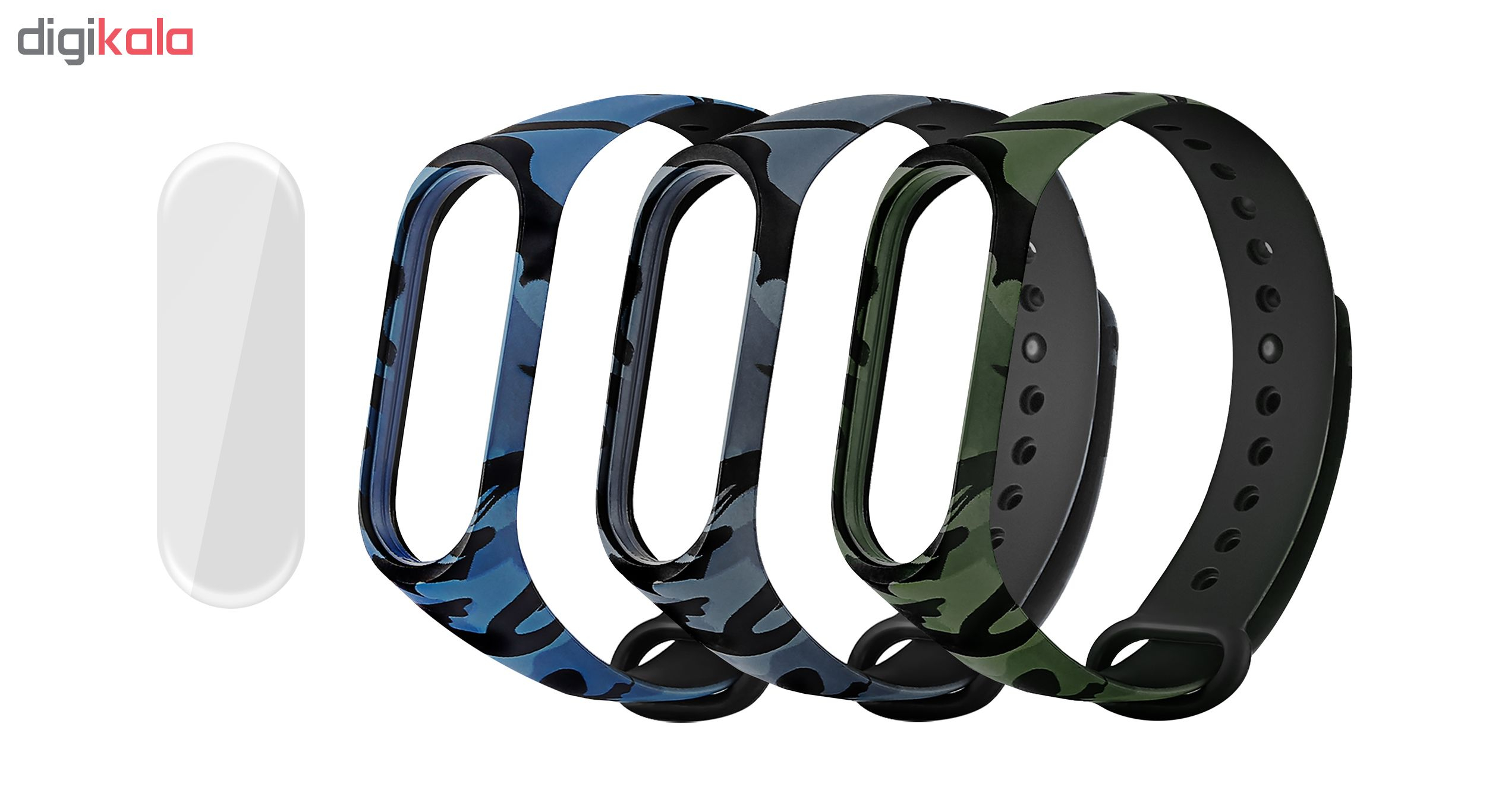 بند سومگ مدل SMG-AP1 مناسب برای مچ بند هوشمند شیائومی Mi Band 4 بسته 3 عددی به همراه محافظ صفحه نمایش