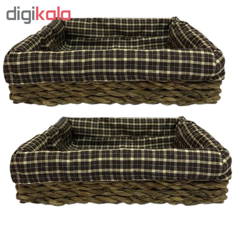 سبد نان طرح حصیری کد 4512 مجموعه 2 عددی
