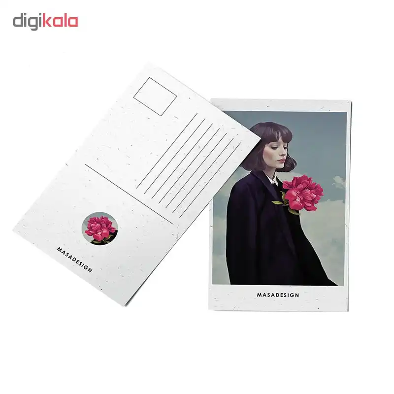 کارت پستال ماسا دیزاین طرح دختر و گل کد POST16