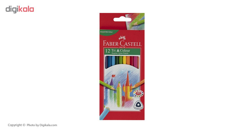 مداد رنگی 12 رنگ فابر کاستل مدل Tri Colour