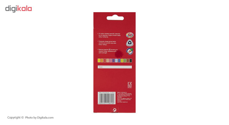 مداد رنگی 12 رنگ فابر کاستل مدل Tri Colour