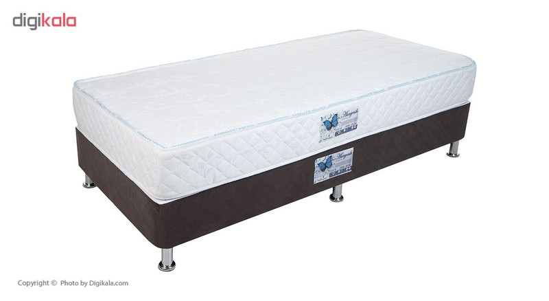 تخت خواب یک نفره آسایش باکس مدل AKA150 به همراه تشک طبی سایز 200 × 120 سانتی‌متر