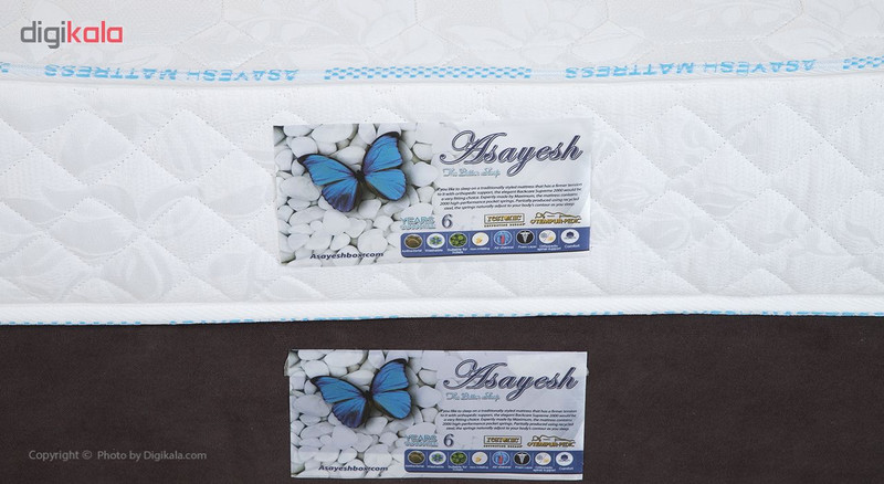 تخت خواب یک نفره آسایش باکس مدل AKA150 به همراه تشک طبی سایز 200 × 120 سانتی‌متر