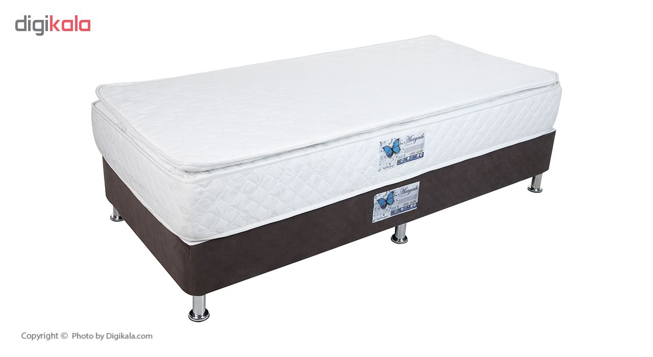 تخت خواب یک نفره آسایش باکس مدل AKA156 به همراه تشک طبی فنری یک طرف پد سایز 200 × 120 سانتی متر