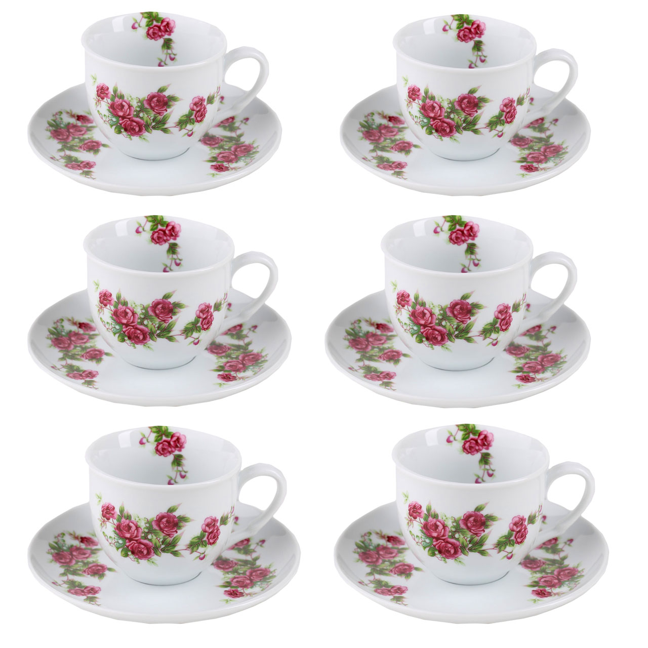 سرویس چایخوری 12 پارچه طرح گلسرخی کد EA18