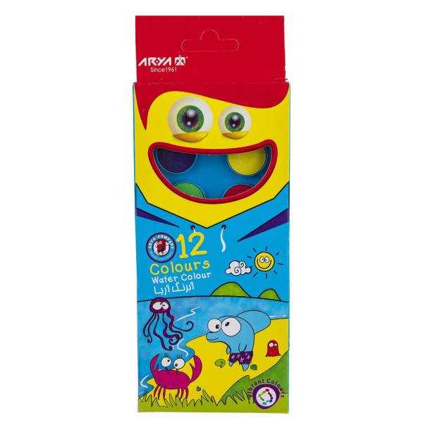 آبرنگ ١٢ رنگ آريا مدل ABA كد ٢٠٠١