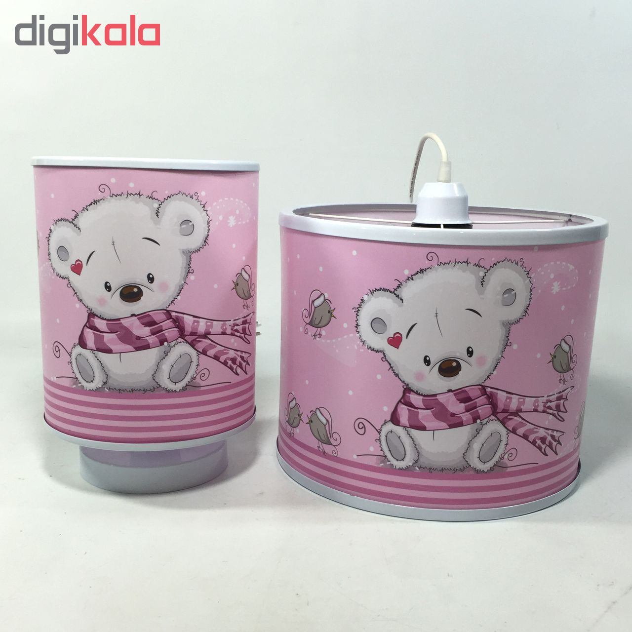 لوستر کودک طرح خرس شال دار کد 43 به همراه چراغ خواب