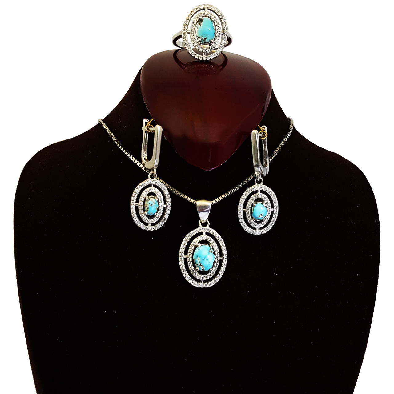 نیم ست نقره زنانه کد 4687