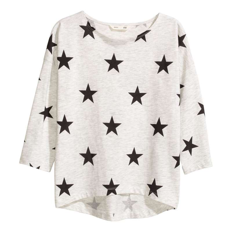 تی شرت آستین بلند دخترانه اچ اند ام مدل 0254077