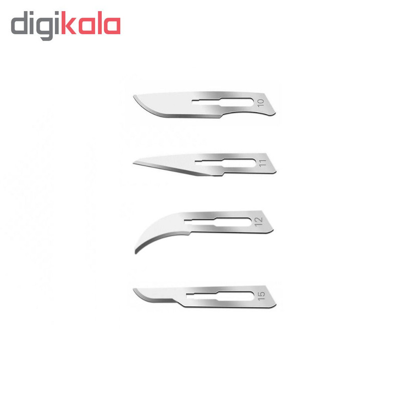 دسته تیغ جراحی مدی کر مدل RQ99 به همراه تیغ استریل اسپنگلر مدل SKJQ069 مجموعه 4 عددی