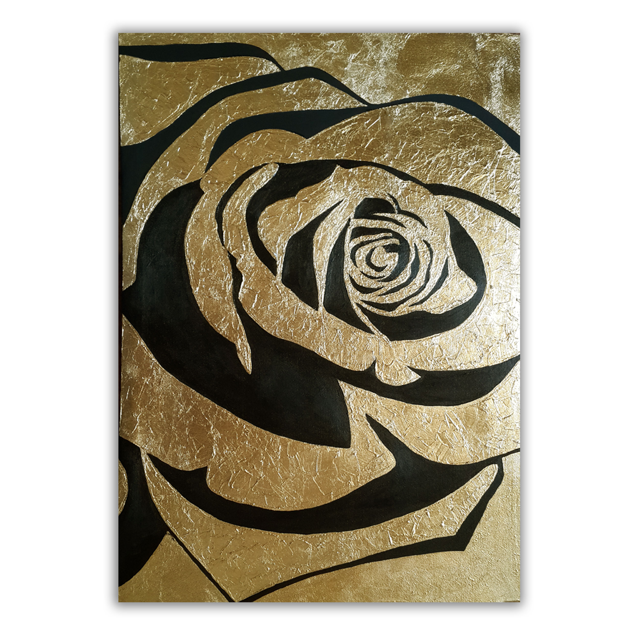 تابلو ورق طلا طرح رز