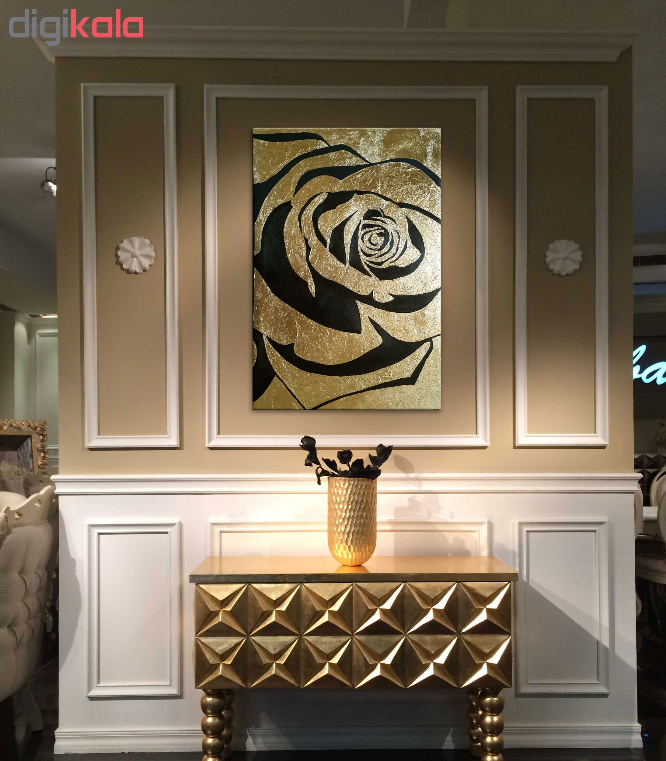 تابلو ورق طلا طرح رز