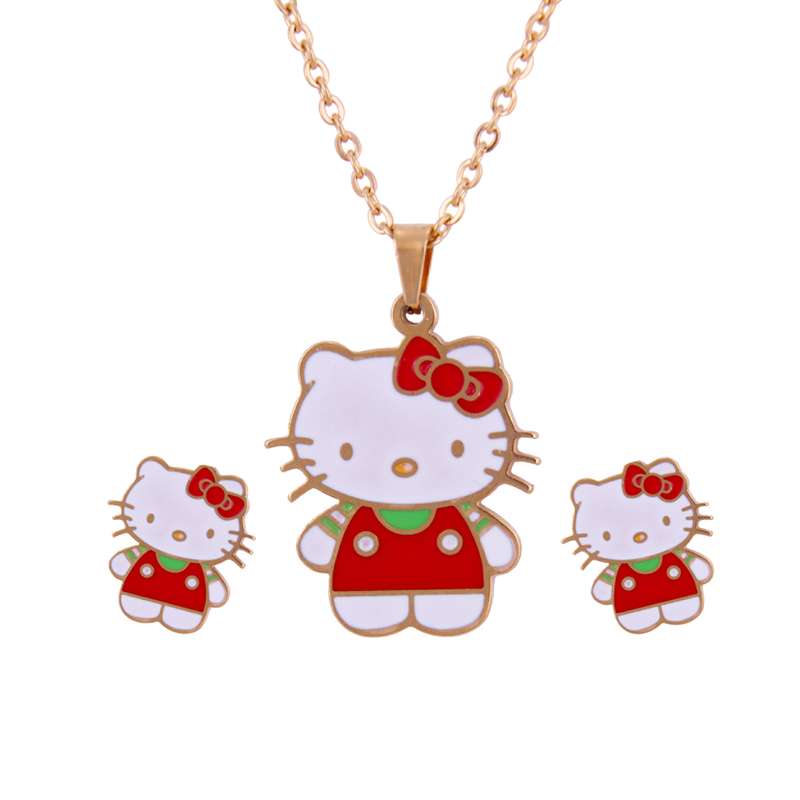 نیم ست دخترانه طرح کیتی کد 1067M15