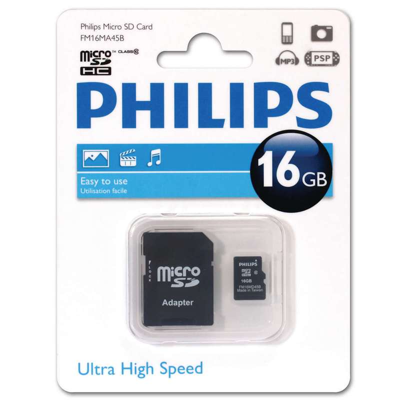 کارت حافظه microSDHC فیلیپس مدل FM16MA45B کلاس 10 استاندارد U1 ظرفیت 16 گیگابایت به همراه آداپتور SD کارت حافظه microSDHC فیلیپس مدل FM16MA45B کلاس 10 استاندارد U1 ظرفیت 16 گیگابایت به همراه آداپتور SD