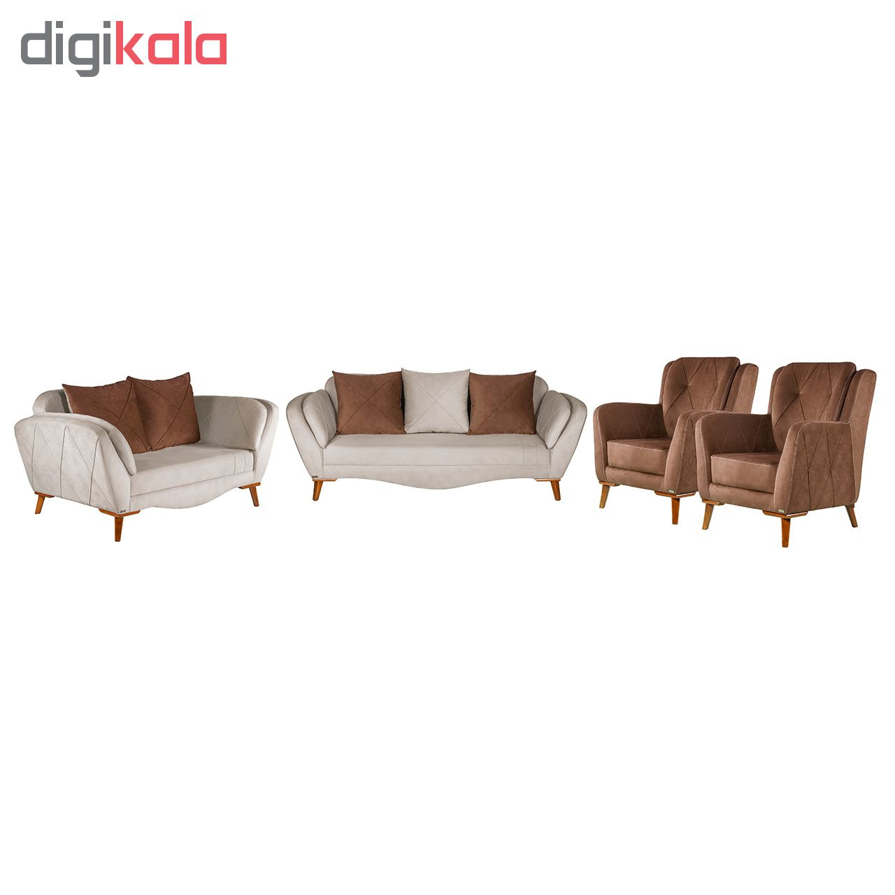 مبل راحتی هفت نفره چشمه نور کد MA-409.BR-BR-CR