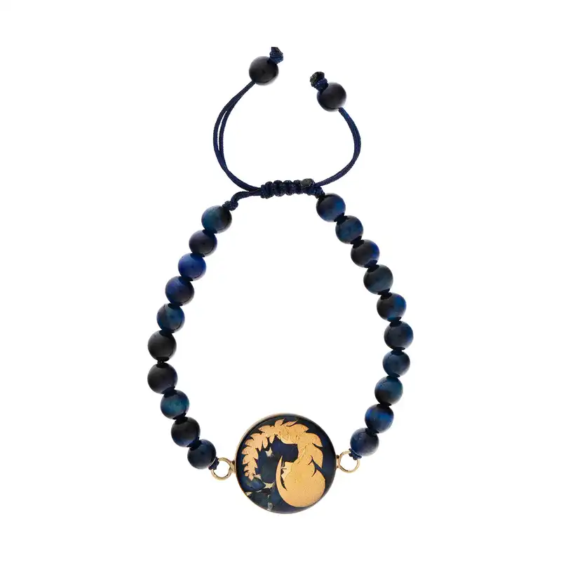 دستبند طلا 24عیار زنانه سام نورزاده طرح ماه شهریور کد 54