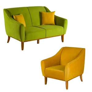 مبل راحتی سه نفره چشمه نور کد MA-407.2+1-BR-GR-YL