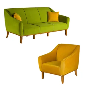 مبل راحتی چهار نفره چشمه نور کد MA-407.3+1-BR-GR-YL