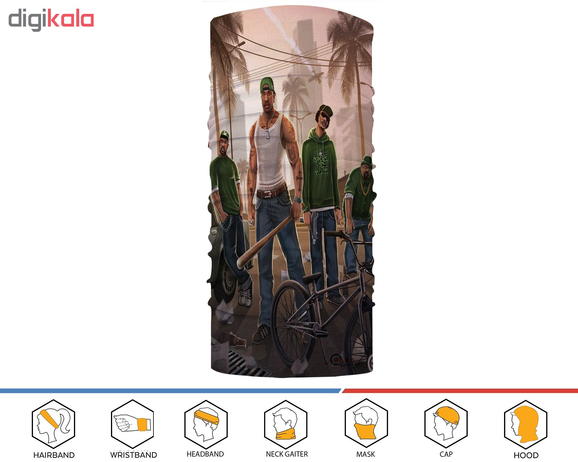 دستمال سر و گردن مدل GTA کد H 007