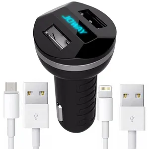 شارژر فندکی جووی مدل JC16 به همراه کابل تبدیل لایتنینگ و microUSB
