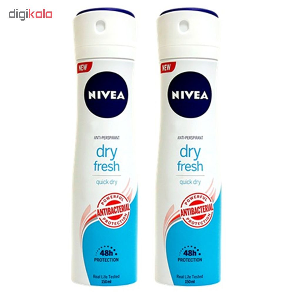 اسپری ضد تعریق زنانه نیوآ مدل Dry Fresh حجم 150 میلی لیتر مجموعه 2 عددی اسپری ضد تعریق زنانه نیوآ مدل Dry Fresh حجم 150 میلی لیتر مجموعه 2 عددی