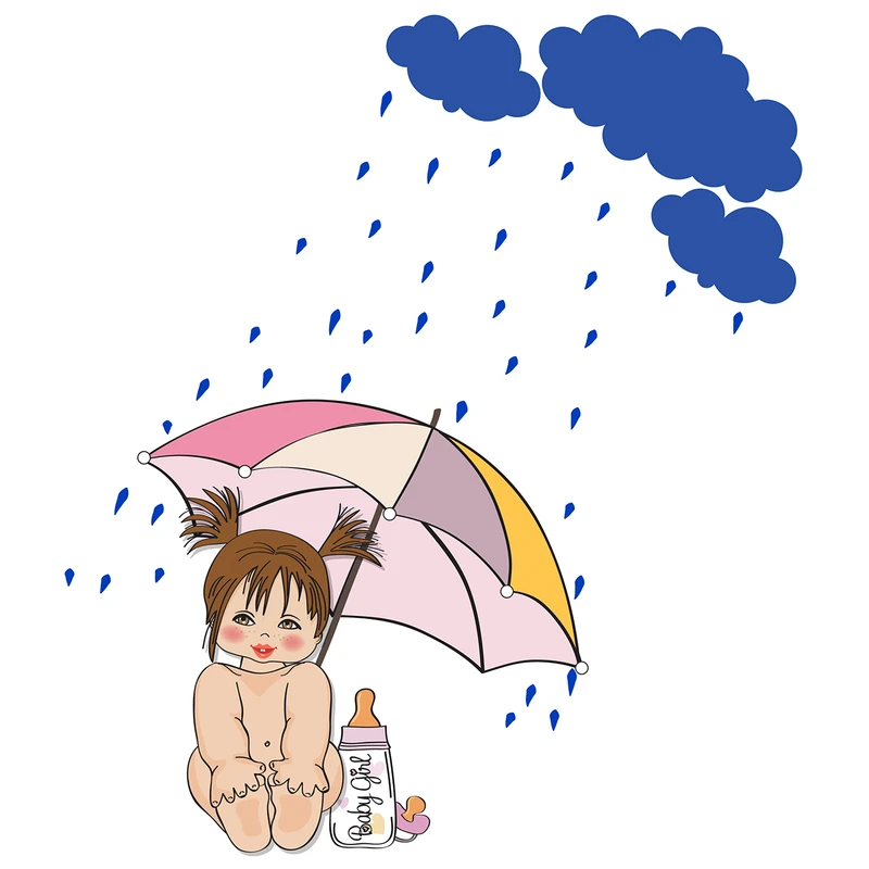 استیکر کودک طرح کوچولوی بارانی