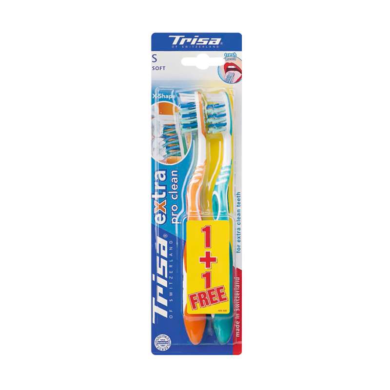 مسواک تریزا مدل Extra Pro Clean با برس نرم بسته 2 عددی مسواک تریزا مدل Extra Pro Clean با برس نرم بسته 2 عددی