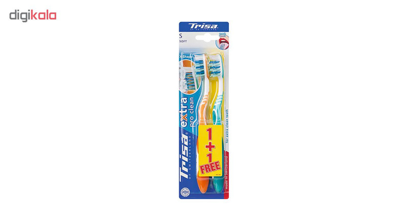 مسواک تریزا مدل Extra Pro Clean با برس نرم بسته 2 عددی مسواک تریزا مدل Extra Pro Clean با برس نرم بسته 2 عددی