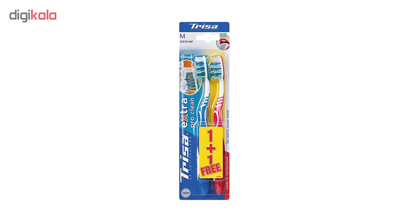 مسواک تریزا سری Super Promo مدل Cool Fresh با برس متوسط بسته 2 عددی