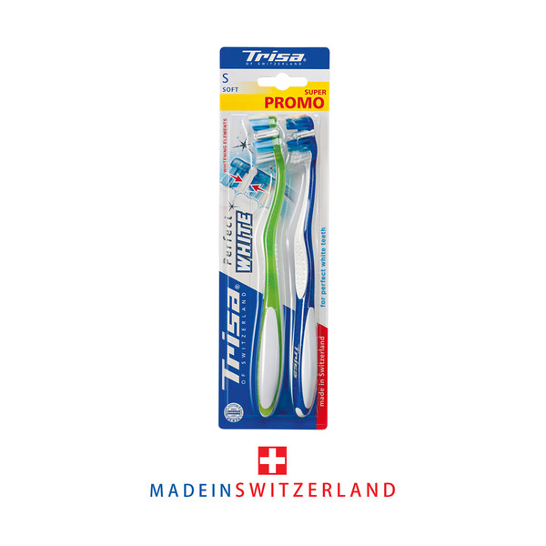مسواک تریزا سری Super Promo مدل Perfect White با برس نرم بسته 2 عددی