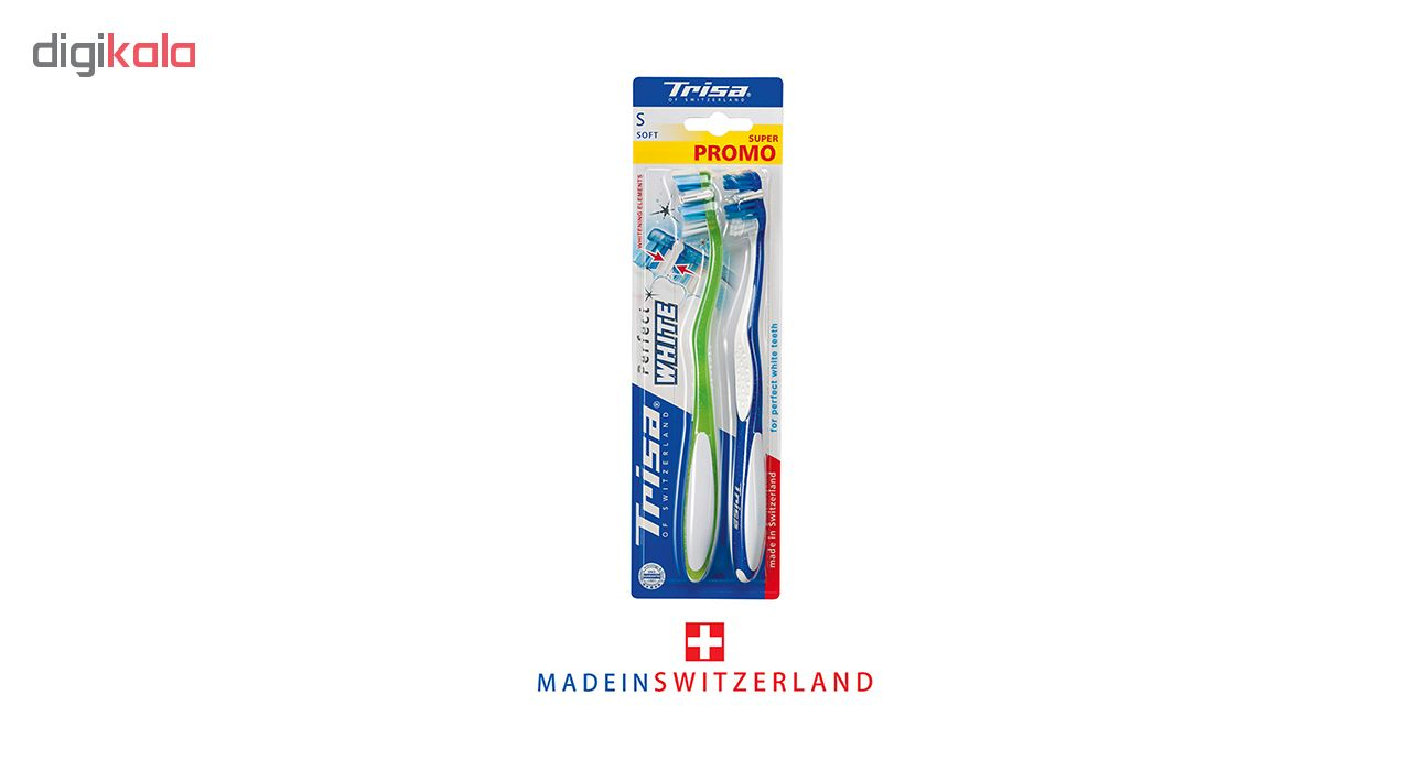 مسواک تریزا سری Super Promo مدل Perfect White با برس نرم - بسته 2 عددی