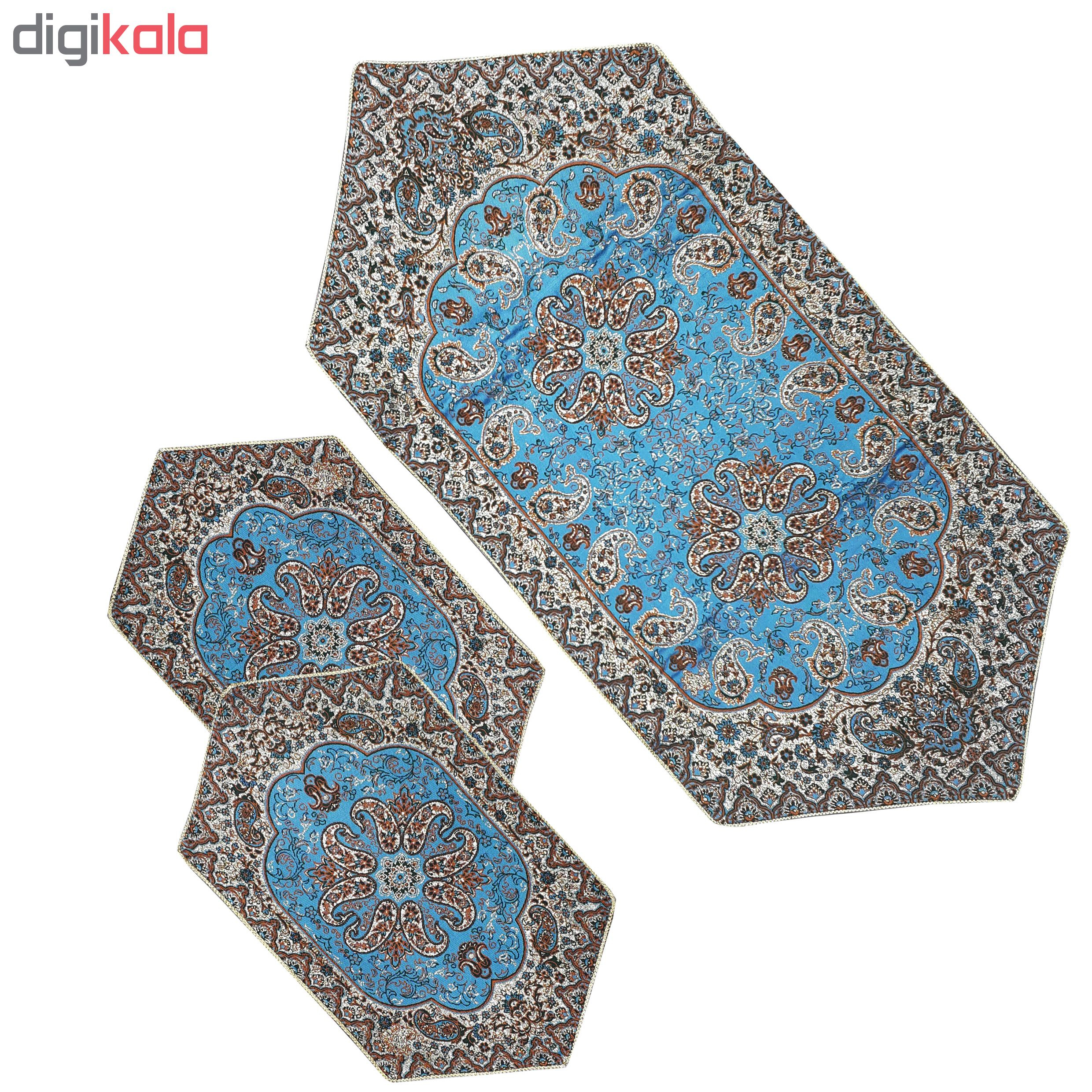 ست 3 تکه رومیزی ترمه مدل نسترن کد ABI3