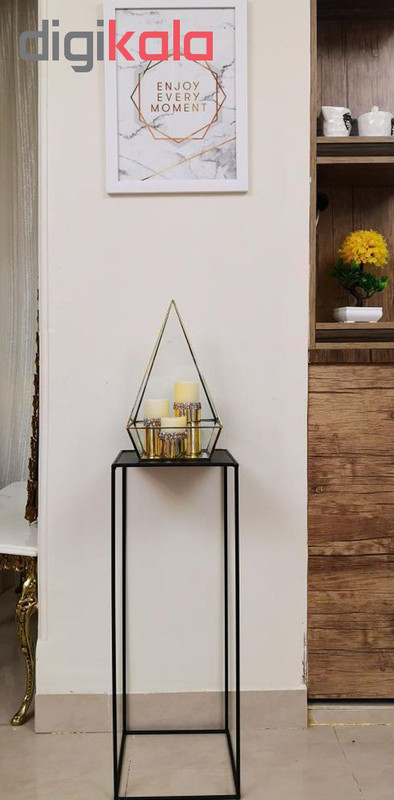 استند گلدان فلزی کد 323، ارتفاع 76 سانتی‌متر، رنگ استاتیک، مقاوم به آب و تحمل وزن تا 17 کیلوگرم