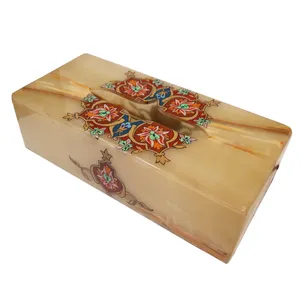 جعبه دستمال کاغذی سنگ مرمر طرح ترنج کد 2210