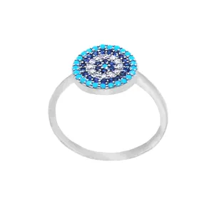 انگشتر نقره زنانه طرح چشم نظر کد 252tr