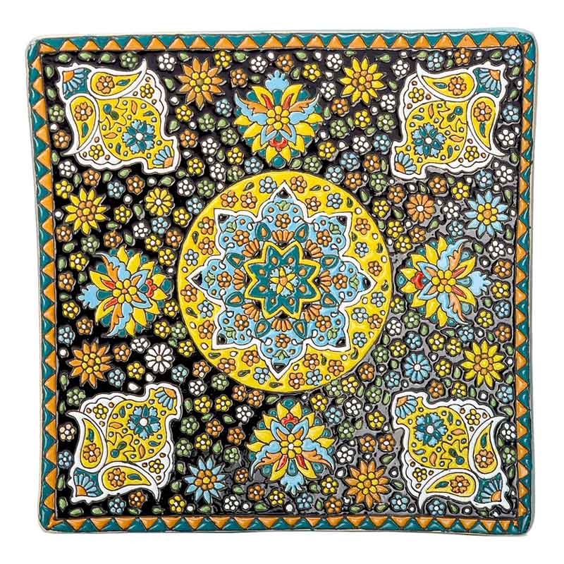 بشقاب میناکاری گالری رجایی طرح گل کد 101000399