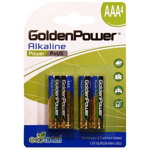 نقد و بررسی باتری نیم قلمی گلدن پاور مدل Eco Total Power Alkaline بسته 4 عددی توسط خریداران