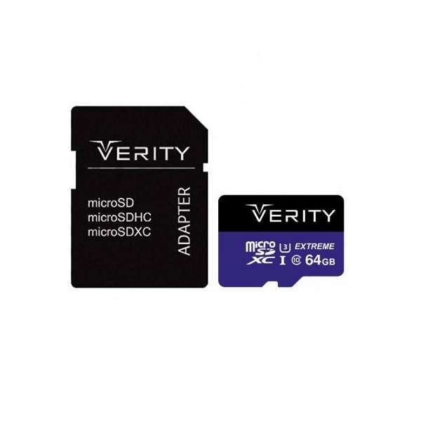 کارت حافظه microSDXC وریتی مدل 4K کلاس 10 استاندارد UHS-I U3 سرعت 80MBps ظرفیت 64 گیگابایت به همراه آداپتور SD کارت حافظه microSDXC وریتی مدل 4K کلاس 10 استاندارد UHS-I U3 سرعت 80MBps ظرفیت 64 گیگابایت به همراه آداپتور SD