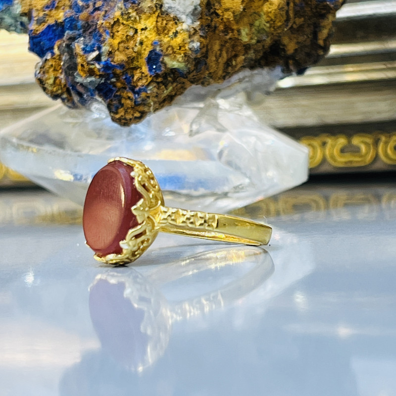 انگشتر نقره زنانه مدل دستساز شبکه ای عقیق طبیعی کد 930-20