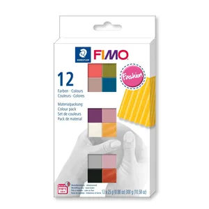 خمیر پلیمری فیمو استدلر مدل Fashion بسته 12 عددی