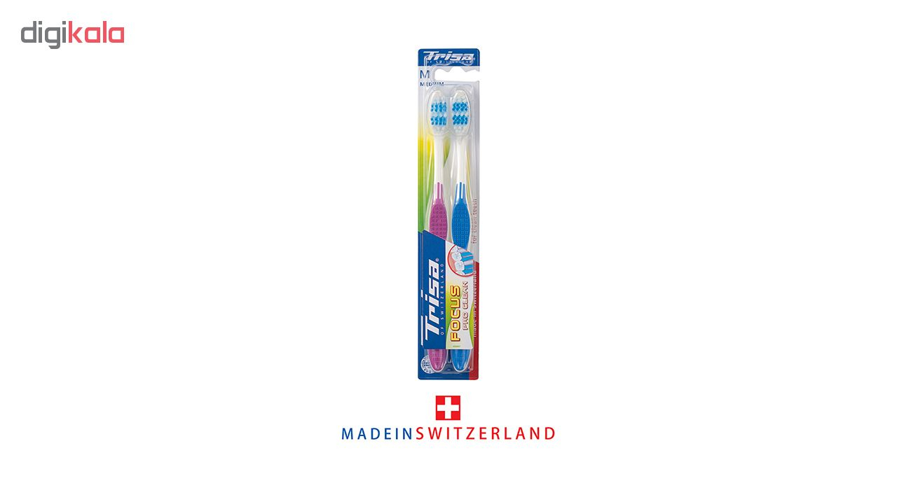 مسواک تریزا مدل Focus Pro Clean با برس متوسط - بسته 2 عددی