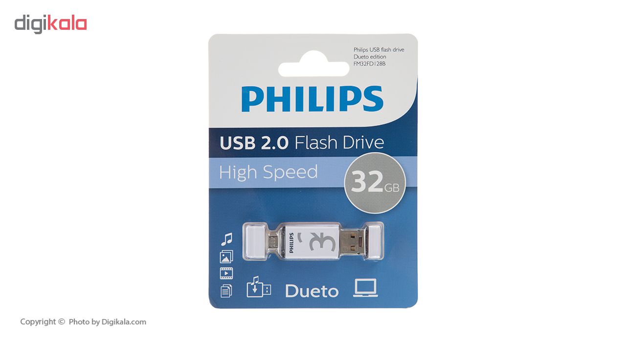 فلش مموری فیلیپس مدل Dueto-FM32FDI28B ظرفیت 32 گیگابایت