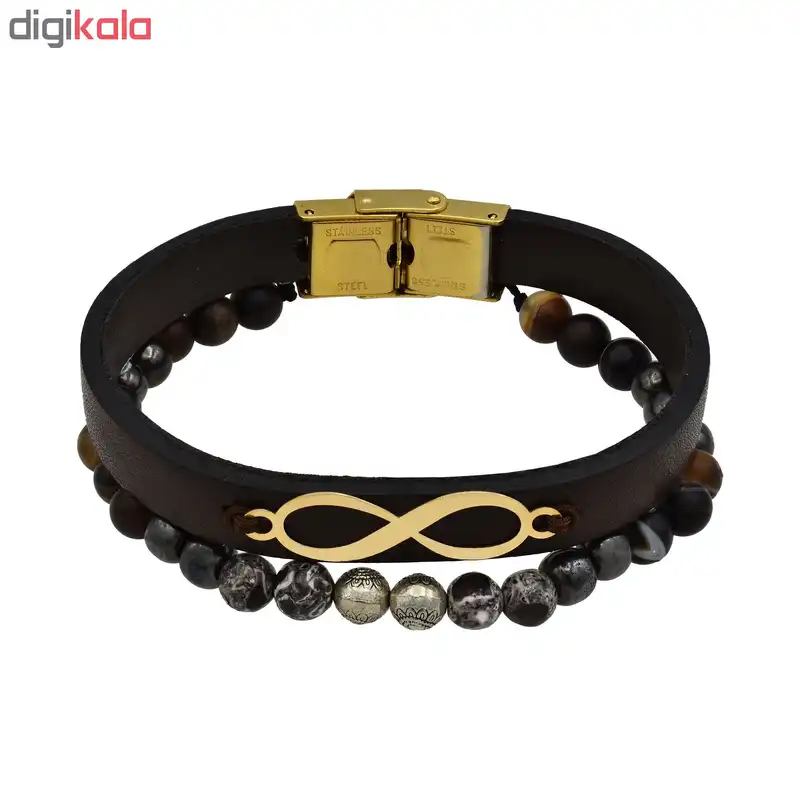 دستبند طلا 18 عیار زنانه آرشا گالری طرح بینهایت کد 402A2474