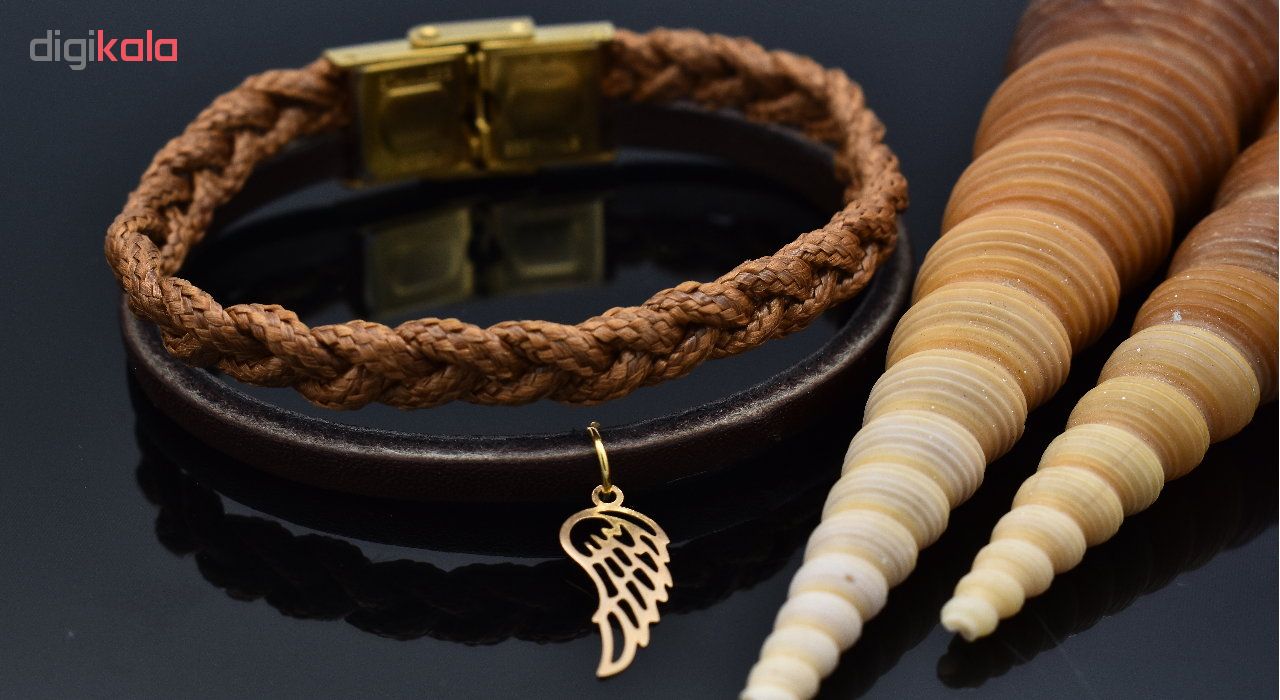 دستبند طلا 18 عیار زنانه آرشا گالری طرح بال کد 410A2481