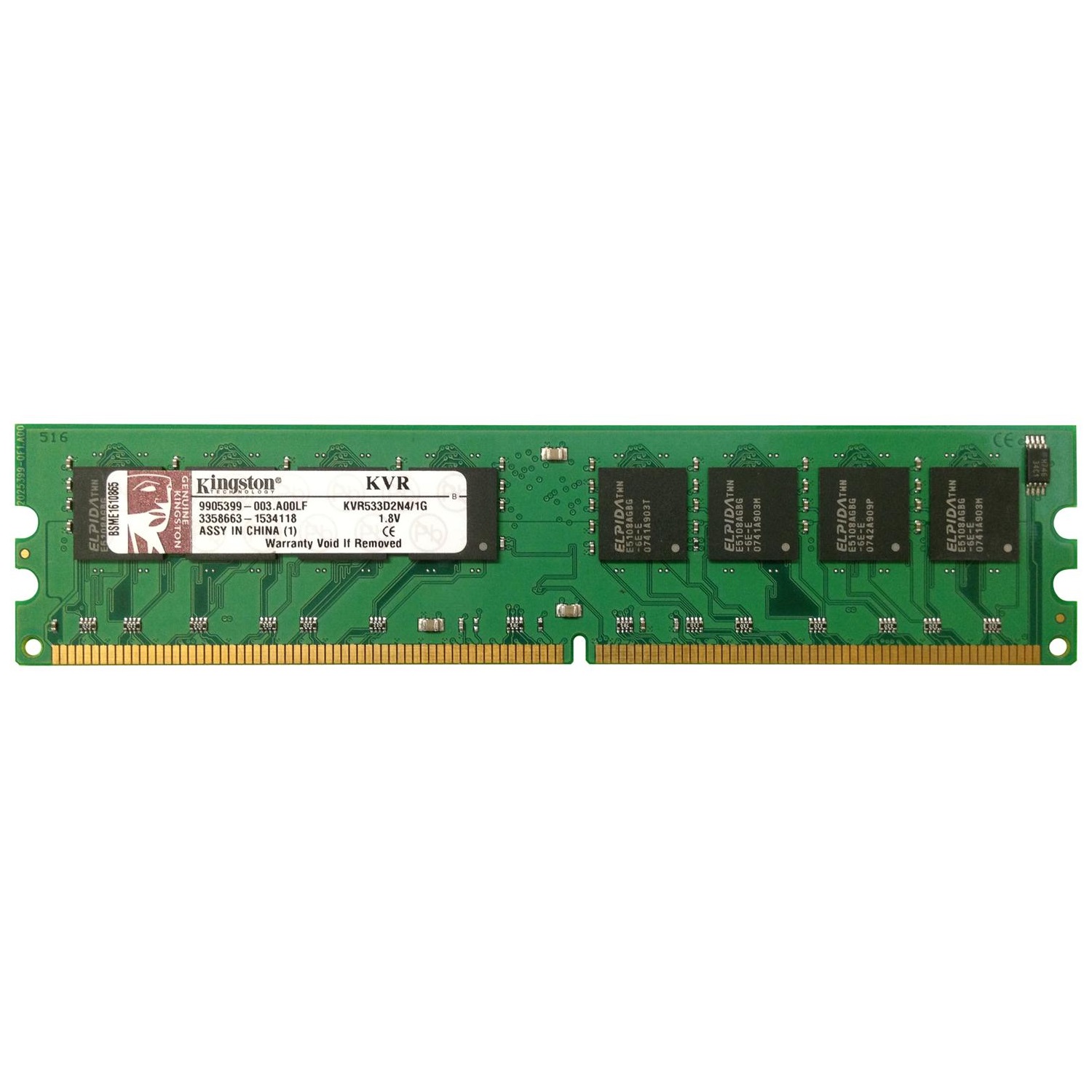 رم دسکتاپ DDR2 تک کاناله 533 مگاهرتز CL4 کینگستون مدل KVR533D2N4/1G ظرفیت 1 گیگابایت